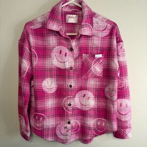 Justice Vibrant Pink Plaid Top (Girl)